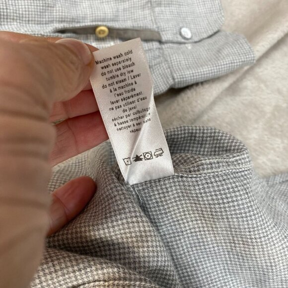 Rag & Bone Mens Button Up Shirt Classic Fit Medium Gray Herringbone Long Sleeves - Picture 8 of 11